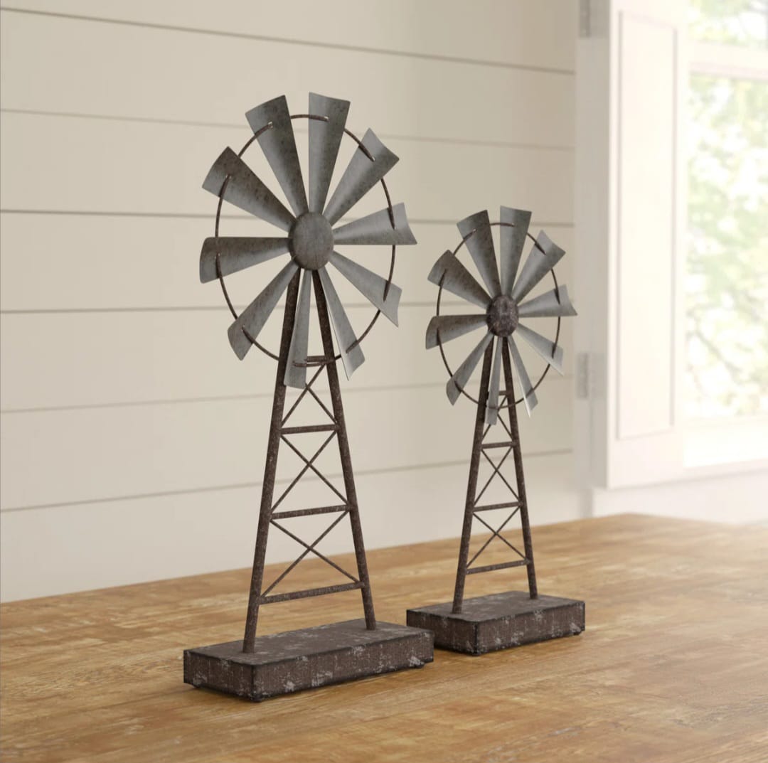 Rosa  Farmhouse Metal Table Top Décor Set