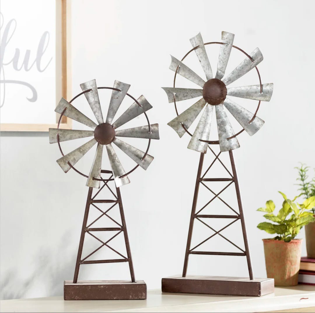 Rosa  Farmhouse Metal Table Top Décor Set