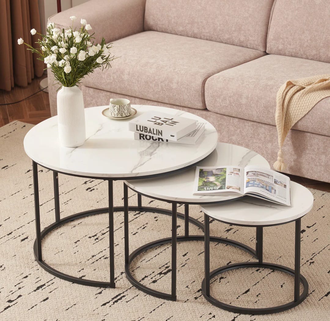 Deco Modern Nesting Round Coffee Table (Set of 3