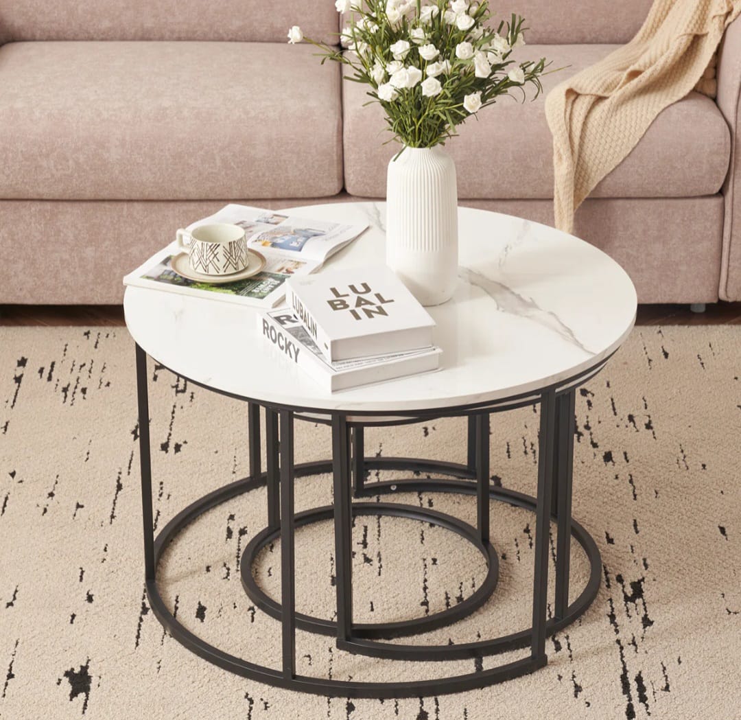 Deco Modern Nesting Round Coffee Table (Set of 3