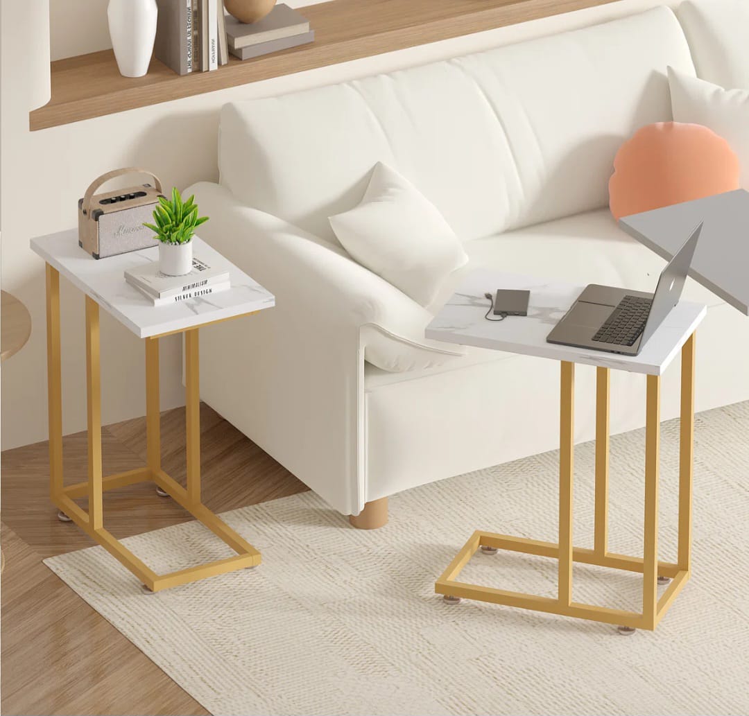 Auxter C Shaped End Table  set of 2