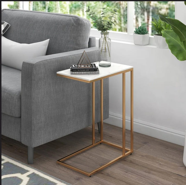 Ashana Marble Top C-Shaped End Tabl