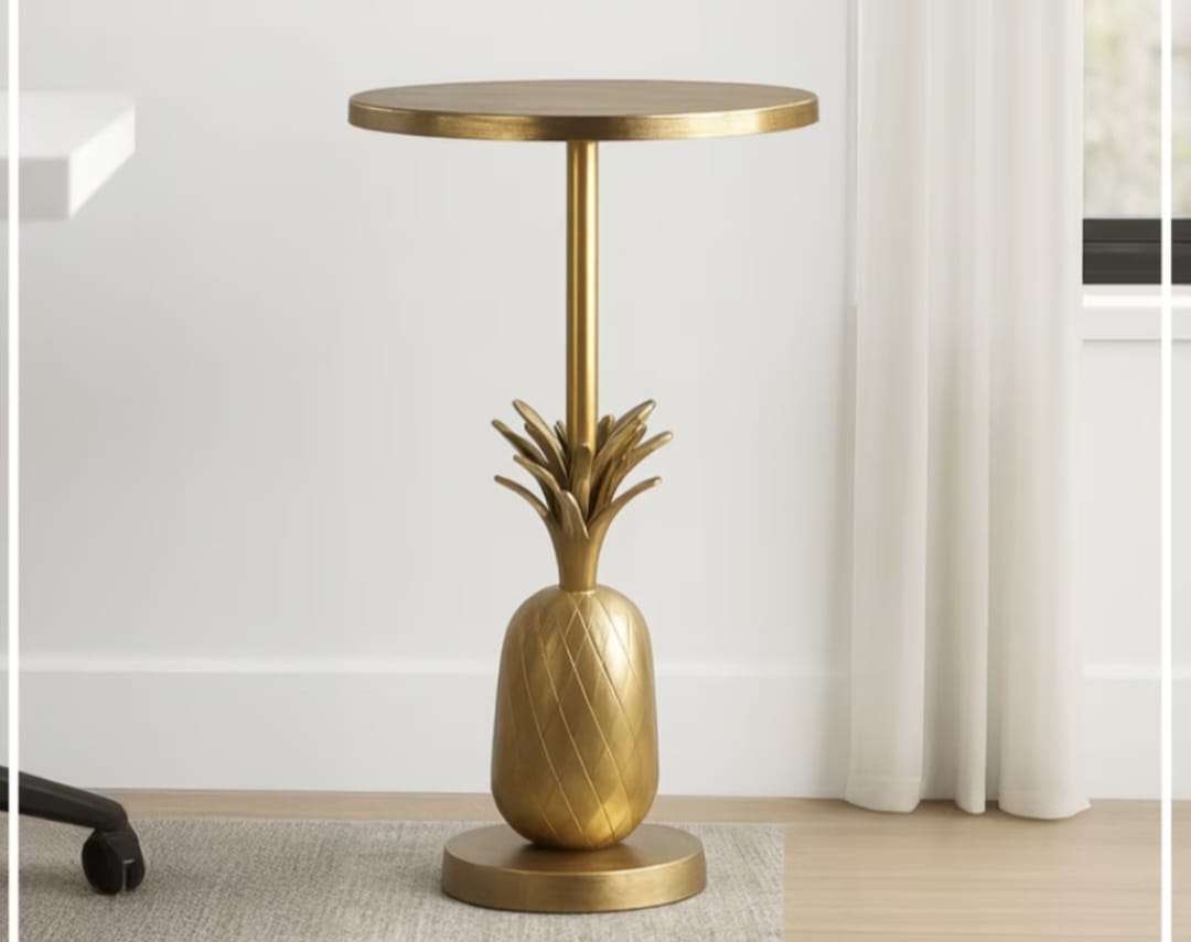 Velar Accent Table with Pineapple Base