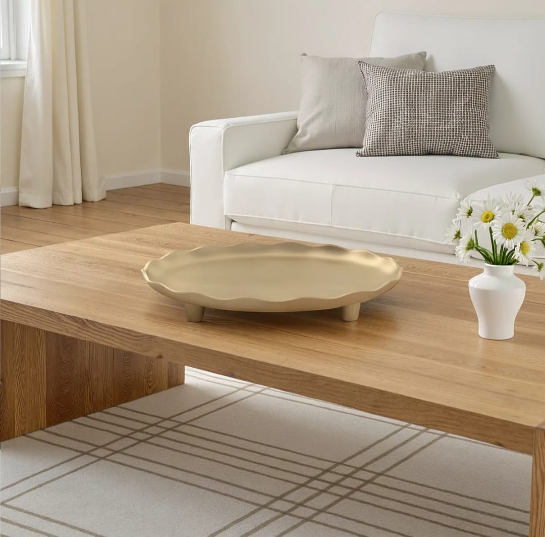 Rory Round Metal Footed Tray