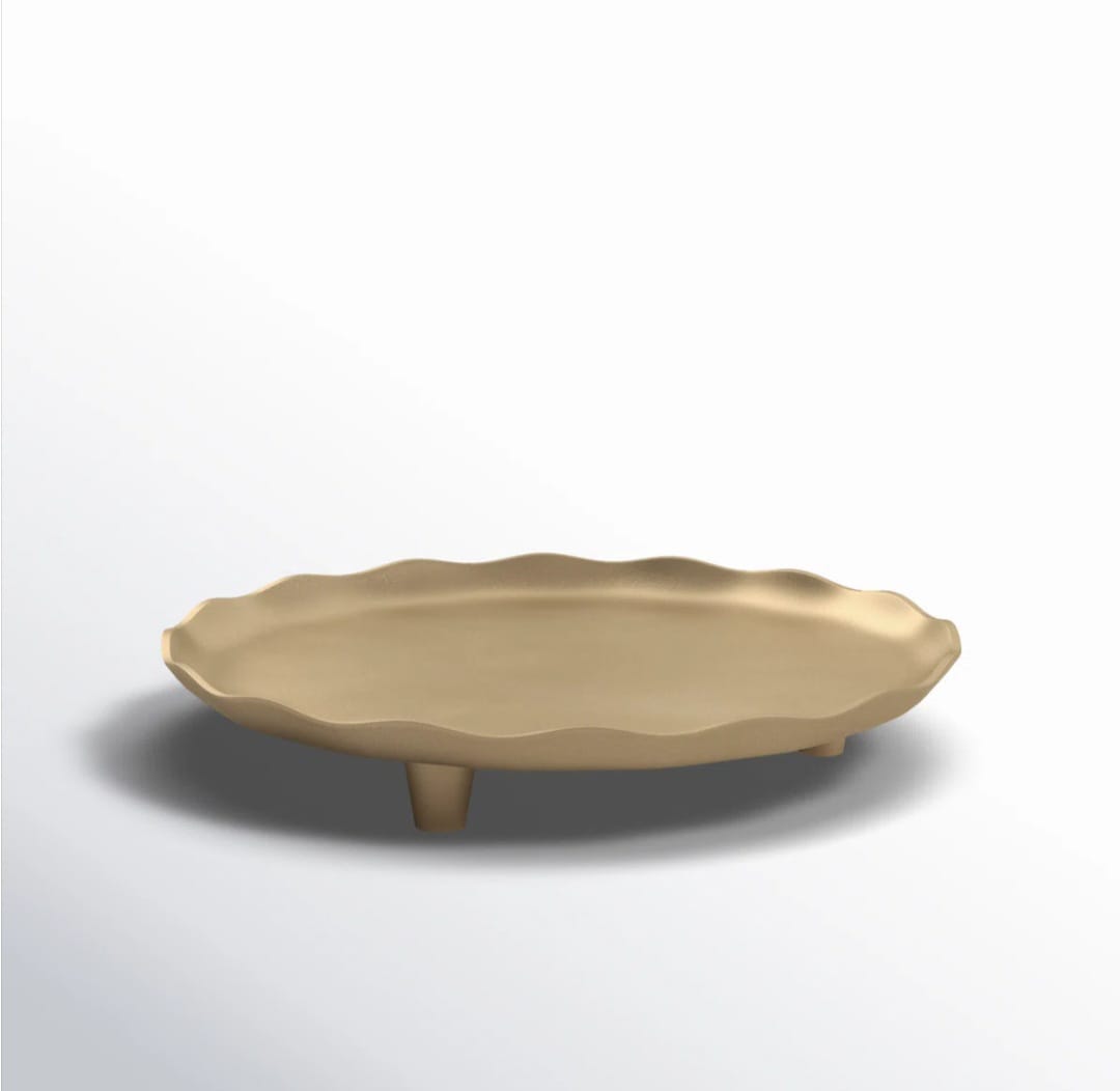 Rory Round Metal Footed Tray