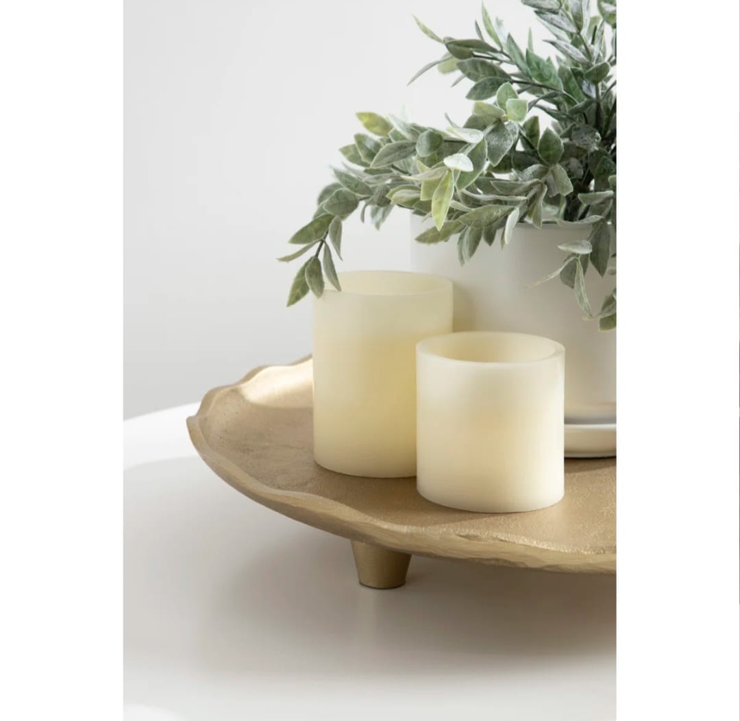 Rory Round Metal Footed Tray