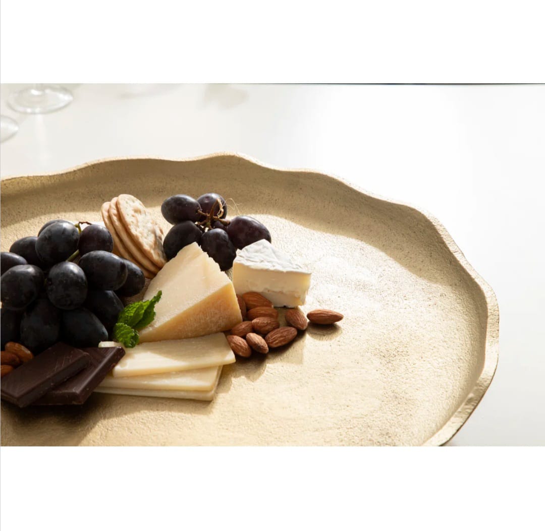 Rory Round Metal Footed Tray