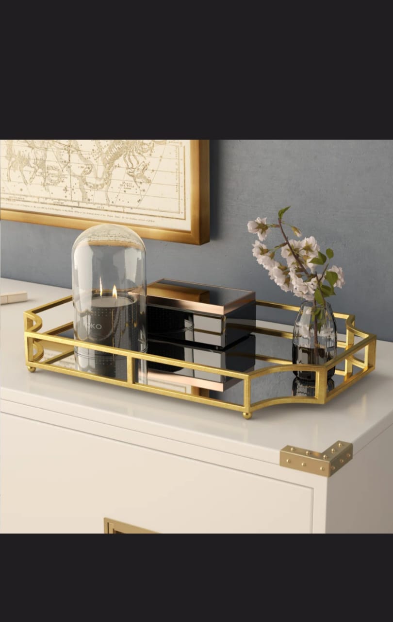 Rosa Mirrored Glass Tray