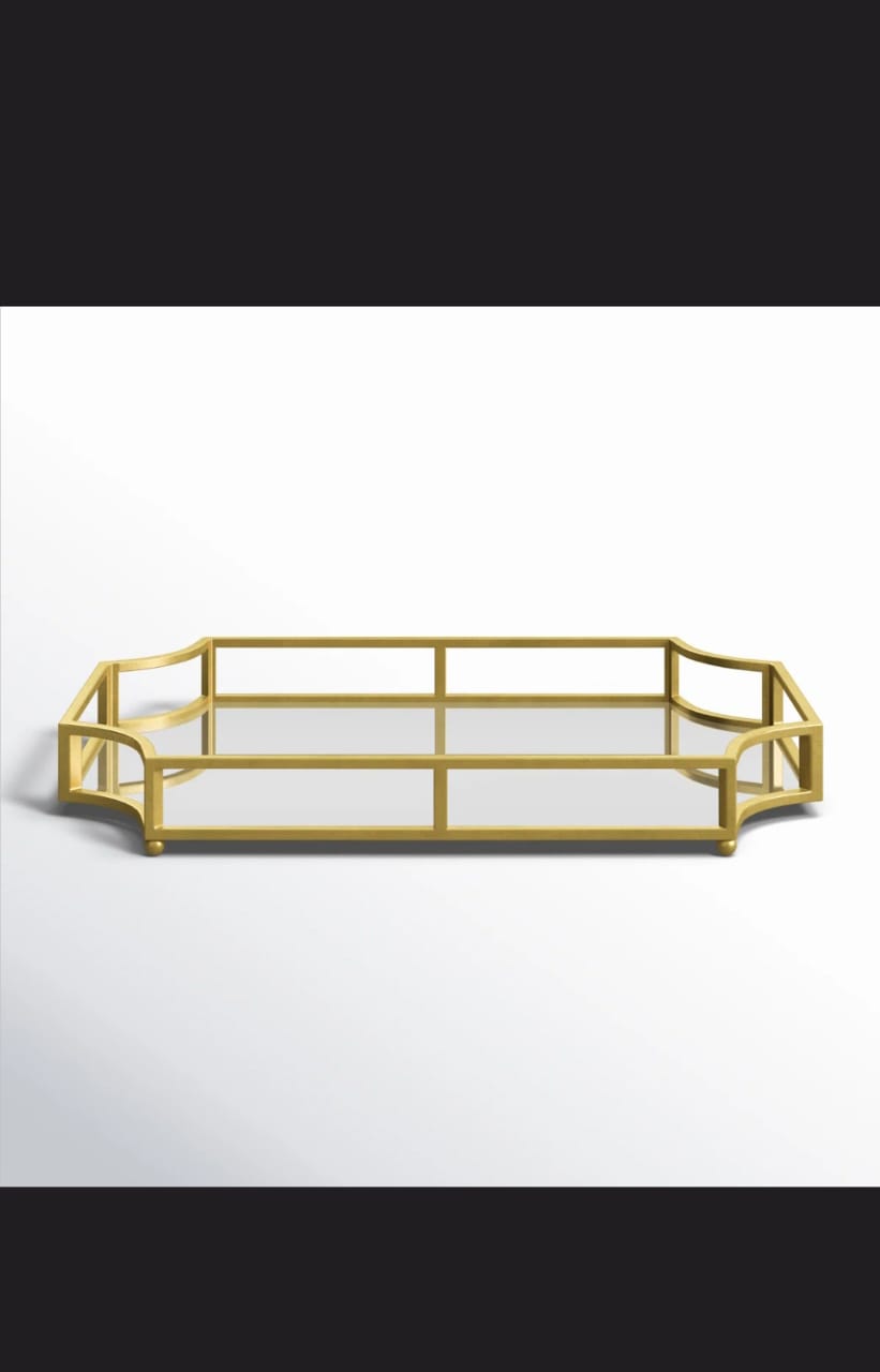 Rosa Mirrored Glass Tray