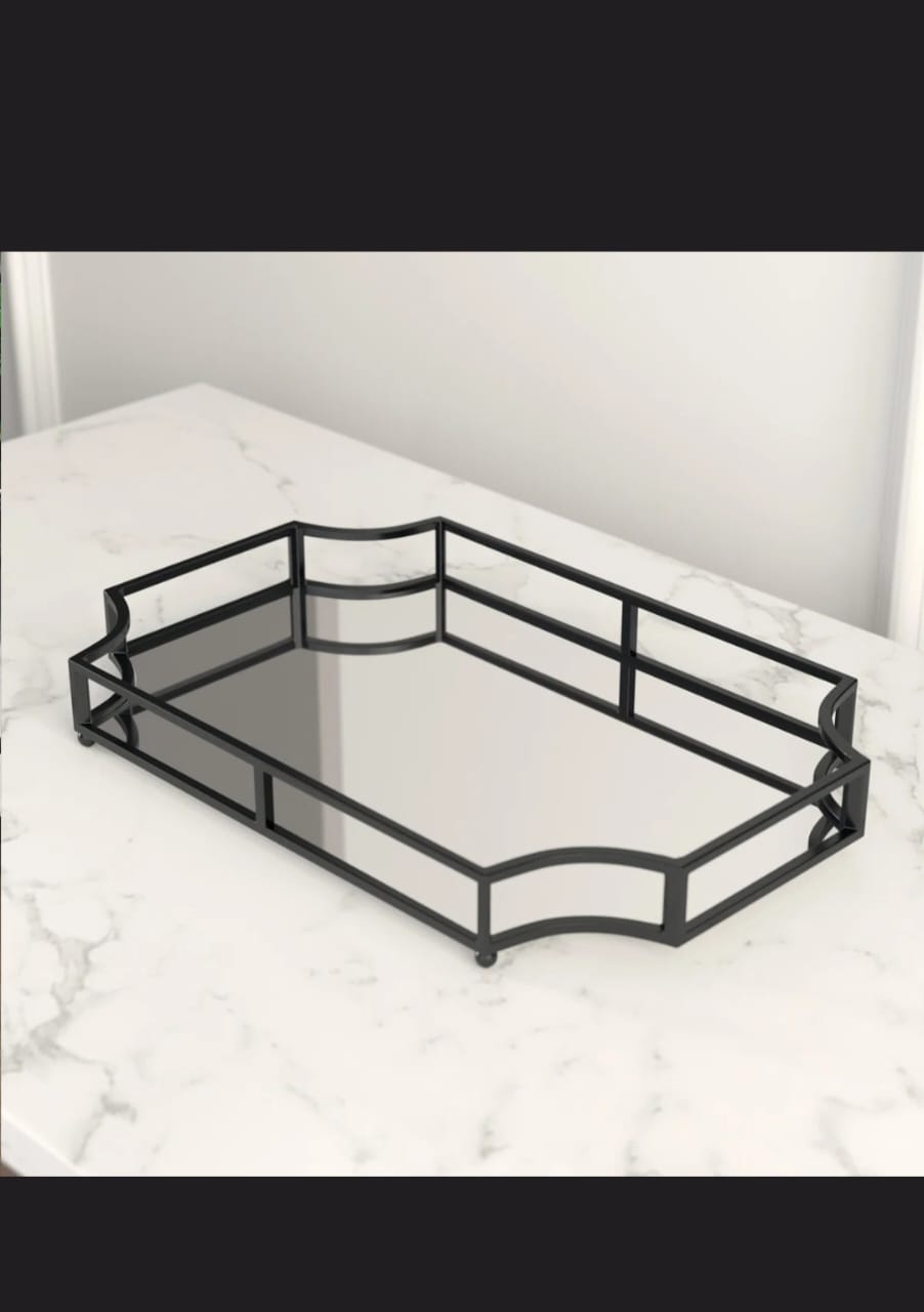Ahara mirrored  glass tray