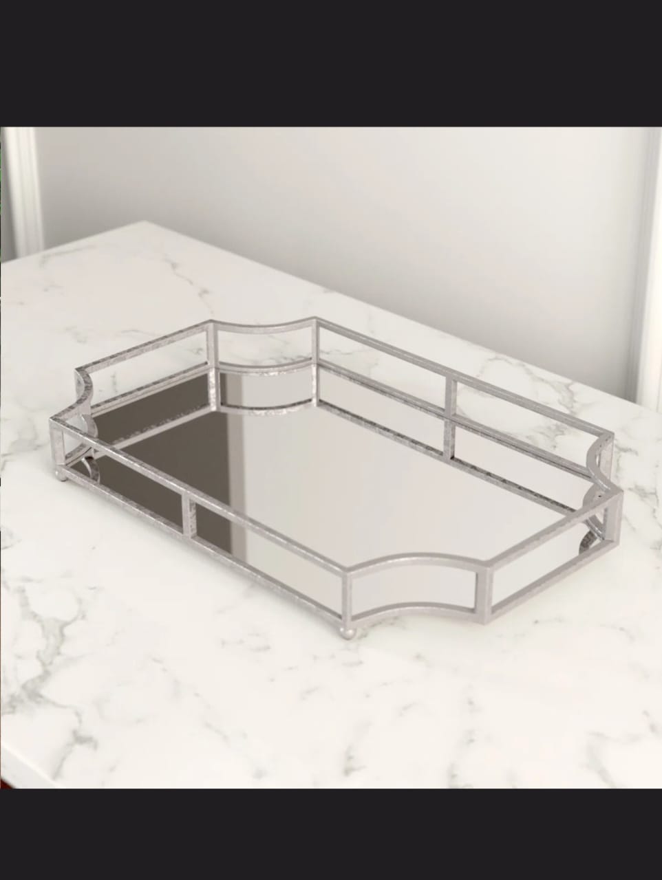 Nestia mirrored glass tray