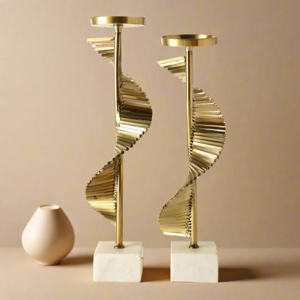Spirale   Gold   Candleholders   Set   of   2