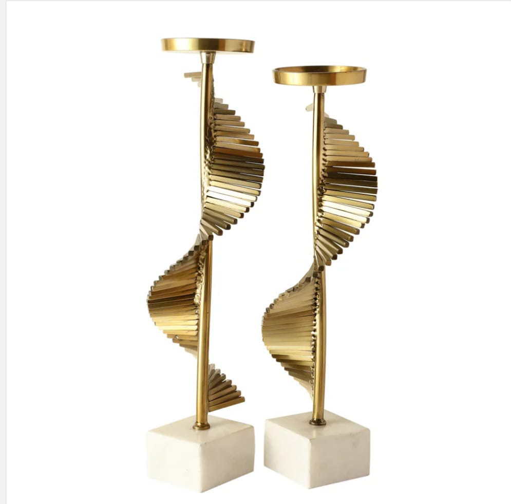 Spirale   Gold   Candleholders   Set   of   2