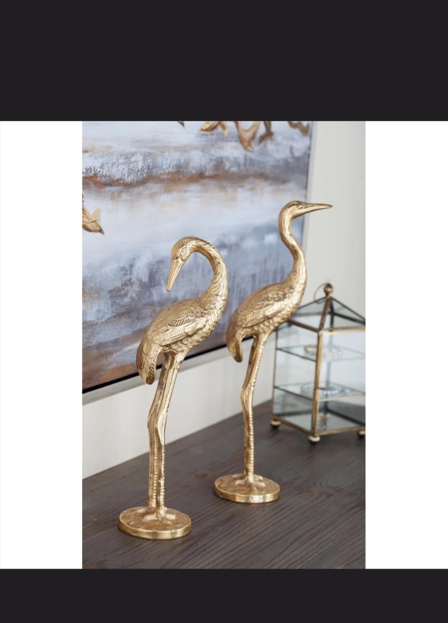 Nova  Gold Aluminum Metal Flamingo set of 2