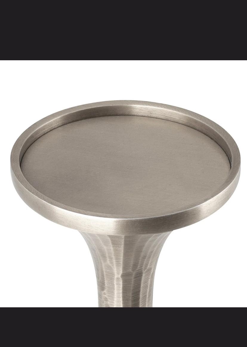 Set of 3 Aluminum Handmade Decorative Pillar Candle Holders (Pewter)