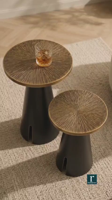 Luxe Sunburst Side Tables Set of 2
