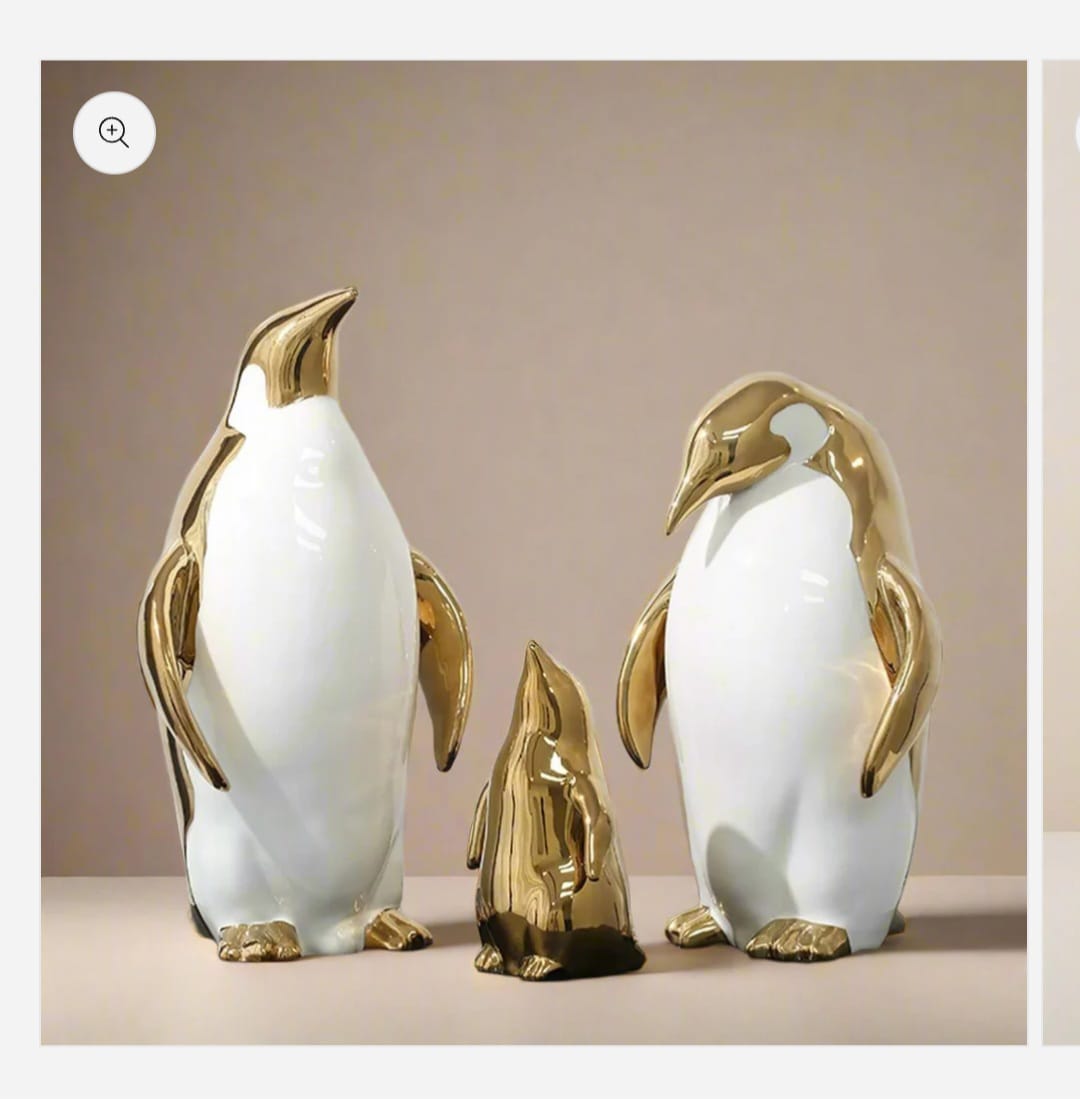 Golden Embrace penguin  set of 3