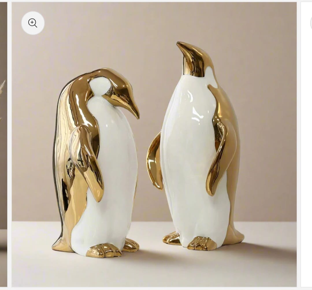 Golden Embrace penguin  set of 3